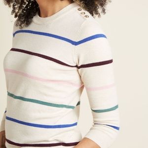 Charter School Pullover Sweater - cream striped